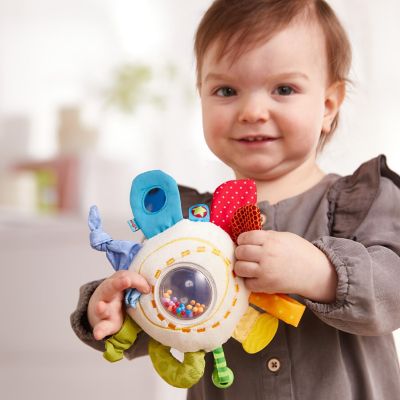 HABA Teether Cuddly Rainbow Round - Soft Activity Toy with Rattling &amp; Teething Elements Image 1