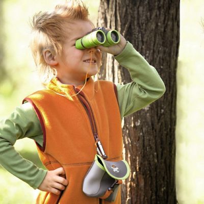 HABA Terra Kids Children's Binoculars - Hiking, Camping, Fishing, Ball games - 4x30 Magnification with Compact Case Image 1