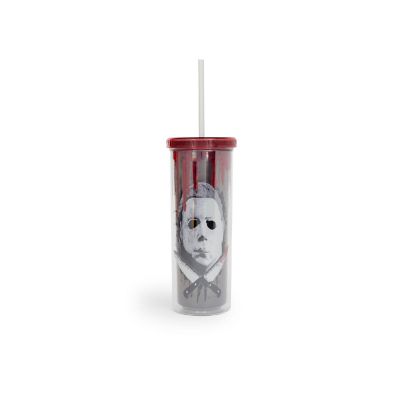 Halloween 2 Michael Myers Carnival Cup With Lid And Straw  Holds 20 Ounces Image 1