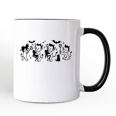 Halloween Devils and Cats Mug, Spooky Season Gift Image 1