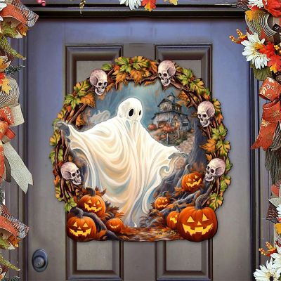 Halloween Ghost Wreath Door \Decor by G. Debrekht Image 1