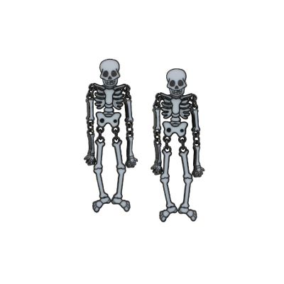 Halloween Glow-In-The-Dark Skeleton Earrings Image 1