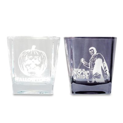 Halloween II Michael Myers 9-Ounce Etched Rocks Glasses  Set of 2 Image 1