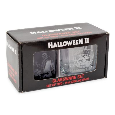 Halloween II Michael Myers 9-Ounce Etched Rocks Glasses  Set of 2 Image 1
