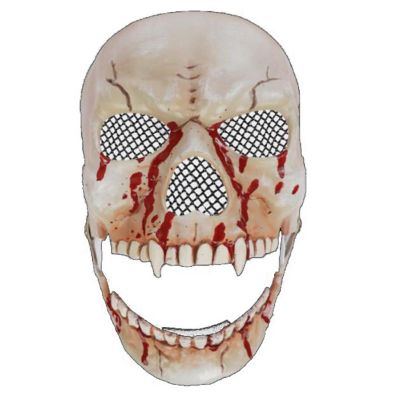 Halloween Scary Mask Skull Head Mask with Moving Jaw Image 2