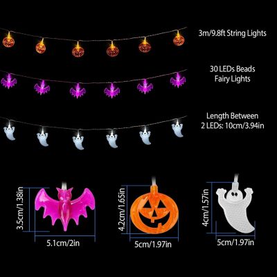 Halloween String Lights 30 LEDs 9.8ft Halloween String Lights Decorative Fairy Lights Image 1