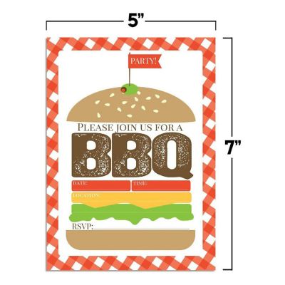 Hamburger BBQ Invitations 40pc. by AmandaCreation Image 1
