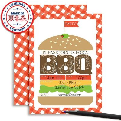 Hamburger BBQ Invitations 40pc. by AmandaCreation Image 3