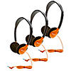 HamiltonBuhl Personal On-Ear Stereo Headphone, Orange, Pack of 3 Image 1
