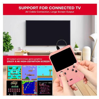 Handheld Portable Game Console 400 Retro Video Games Pink Image 2