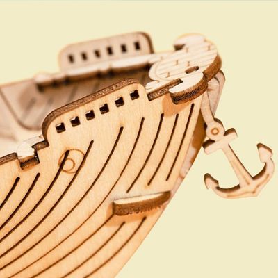 HandsCraft DIY 3D Wood Puzzle - Fishing Ship - 104pcs Image 1