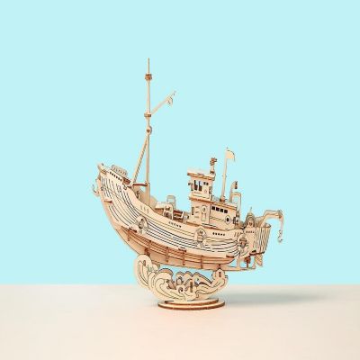 HandsCraft DIY 3D Wood Puzzle - Fishing Ship - 104pcs Image 2