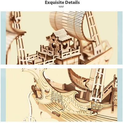 HandsCraft DIY 3D Wood Puzzle - Japanese Diplomatic Ship - 91pcs Image 2
