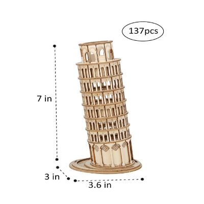 HandsCraft DIY 3D Wood Puzzle - Leaning Tower of Pisa - 137pcs Image 2