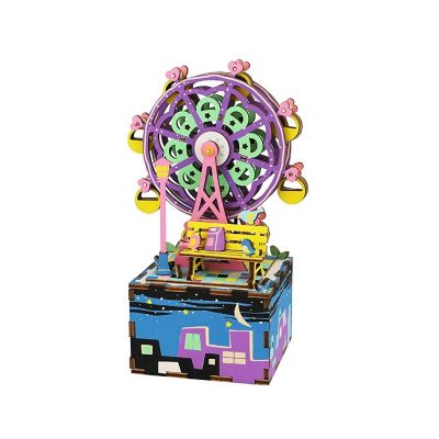 HandsCraft DIY 3D Wood Puzzle Music Box: Ferris Wheel - 69 Pieces Image 1
