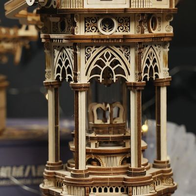 HandsCraft DIY 3D Wood Puzzle Music Box: Victorian Lantern - 210 Pieces Image 2