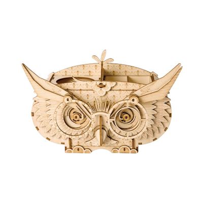 HandsCraft DIY 3D Wood Puzzle - Owl Storage Box - 61pcs Image 1