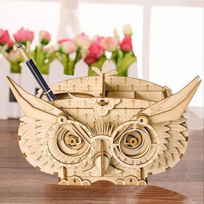 HandsCraft DIY 3D Wood Puzzle - Owl Storage Box - 61pcs Image 2