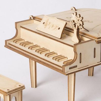 HandsCraft DIY 3D Wood Puzzle - Piano - 74pcs Image 1