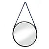Hanging Mirror With Faux Leather Strap 15.75X1X27.75&#8221; Image 1