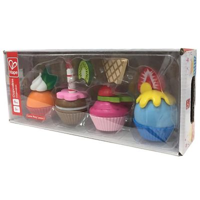 Hape Cupcakes Wooden Playset &amp;#8211; 18-Piece Colorful Dessert Set for Pretend Play Image 2