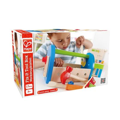 Hape Fix It Kid's Wooden Tool Box Play Set with Accessories Image 3