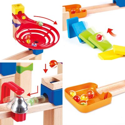 Hape: Marble Run Crazy Rollers Wood Building Racetrack Set Image 1