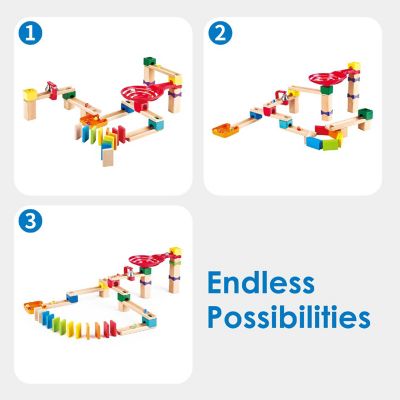 Hape: Marble Run Crazy Rollers Wood Building Racetrack Set Image 2