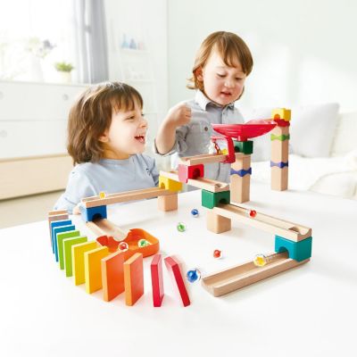 Hape: Marble Run Crazy Rollers Wood Building Racetrack Set Image 3