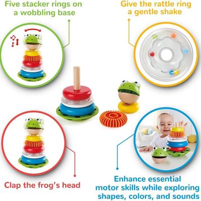 Hape: Mr. Frog Stacking Rings&amp;#160;- 5 Stacker Rings On A Wobbling Base, 1+ Image 1