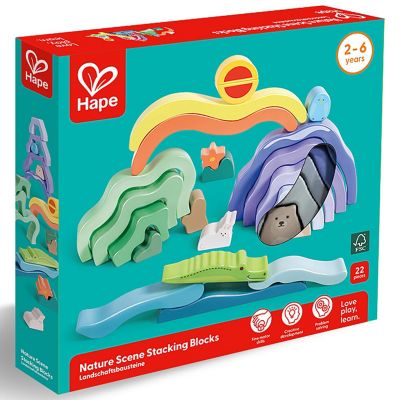 Hape: Nature Scene Stacking Blocks - Wooden Nesting Toy, 2+ Image 1