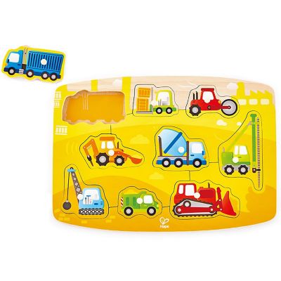 Hape: Peg Puzzle: Construction - 10Pc Wooden Puzzle, Ages 2+ Image 1