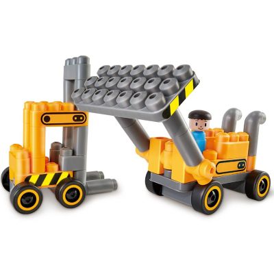 Hape: Polym: Construction Site&amp;#160;- Yellow-Grey - 43Pc Building Blocks Toy Set-2+ Image 1