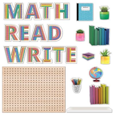 Happily Ever Elementary Creatively Inspired Subject Pegboards Bulletin Board Set Image 1