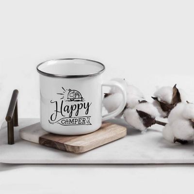 Happy Camper Adventure Metal Camping Mug Image 1
