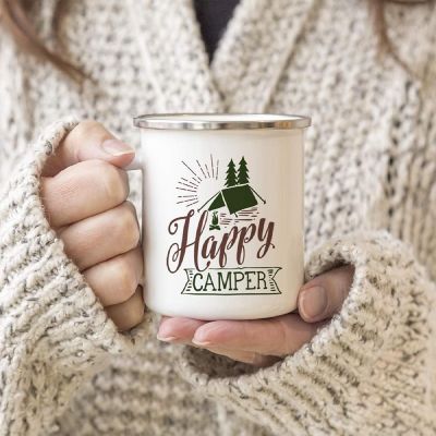 Happy Camper Metal Campfire Mug Image 1