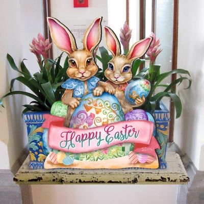 Happy Easter Bunnies Easter Door Decor by G. DeBrekht Image 1
