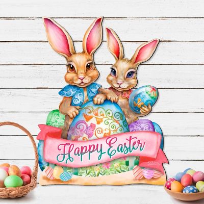 Happy Easter Bunnies Easter Door Decor by G. DeBrekht Image 2