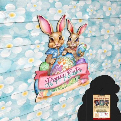 Happy Easter Bunnies Easter Door Decor by G. DeBrekht Image 3