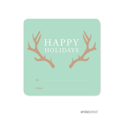 HAPPY HOLIDAYS RUSTIC DEER TO/FROM LABEL Image 1
