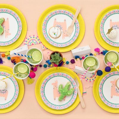 Happy Llama Small Plates -10/Pack - 10 Pieces Image 1
