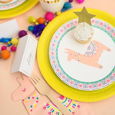 Happy Llama Small Plates -10/Pack - 10 Pieces Image 2