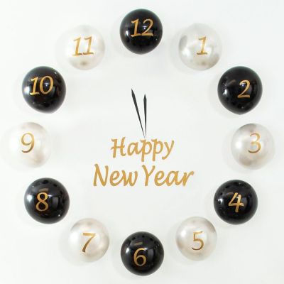 Happy New Year Balloon Clock Decoration Kit, 16 Per Pack Image 1