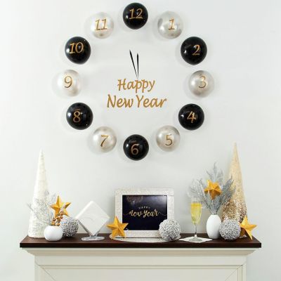 Happy New Year Balloon Clock Decoration Kit, 16 Per Pack Image 1