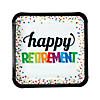 Happy Retirement Polka Dot Square Paper Dinner Plates - 8 Ct. Image 1
