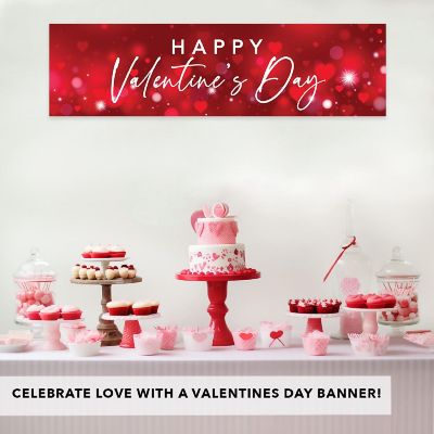Happy Valentines Sparkly Hearts Banner Image 1