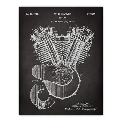Harley Davidson Engine 1919 8.5x11in Image 1