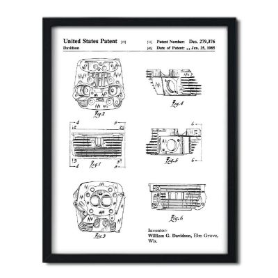 Harley Engine Head Patent 1Pk 8.5x11in Image 1