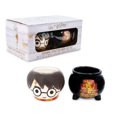 Harry Potter Chibi Harry & Cauldron Sculpted Ceramic Mini Mugs  Set of 2 Image 1