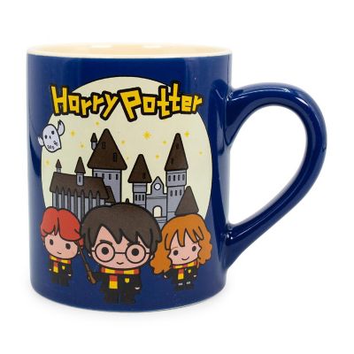 Harry Potter Chibi Trio Scene Ceramic Mug  Holds 14 Ounces Image 1
